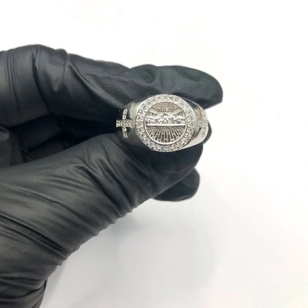 925 Sterling Silver 0.75CTW MOISSANITE Last Supper Men’s Ring Size 11 and 12